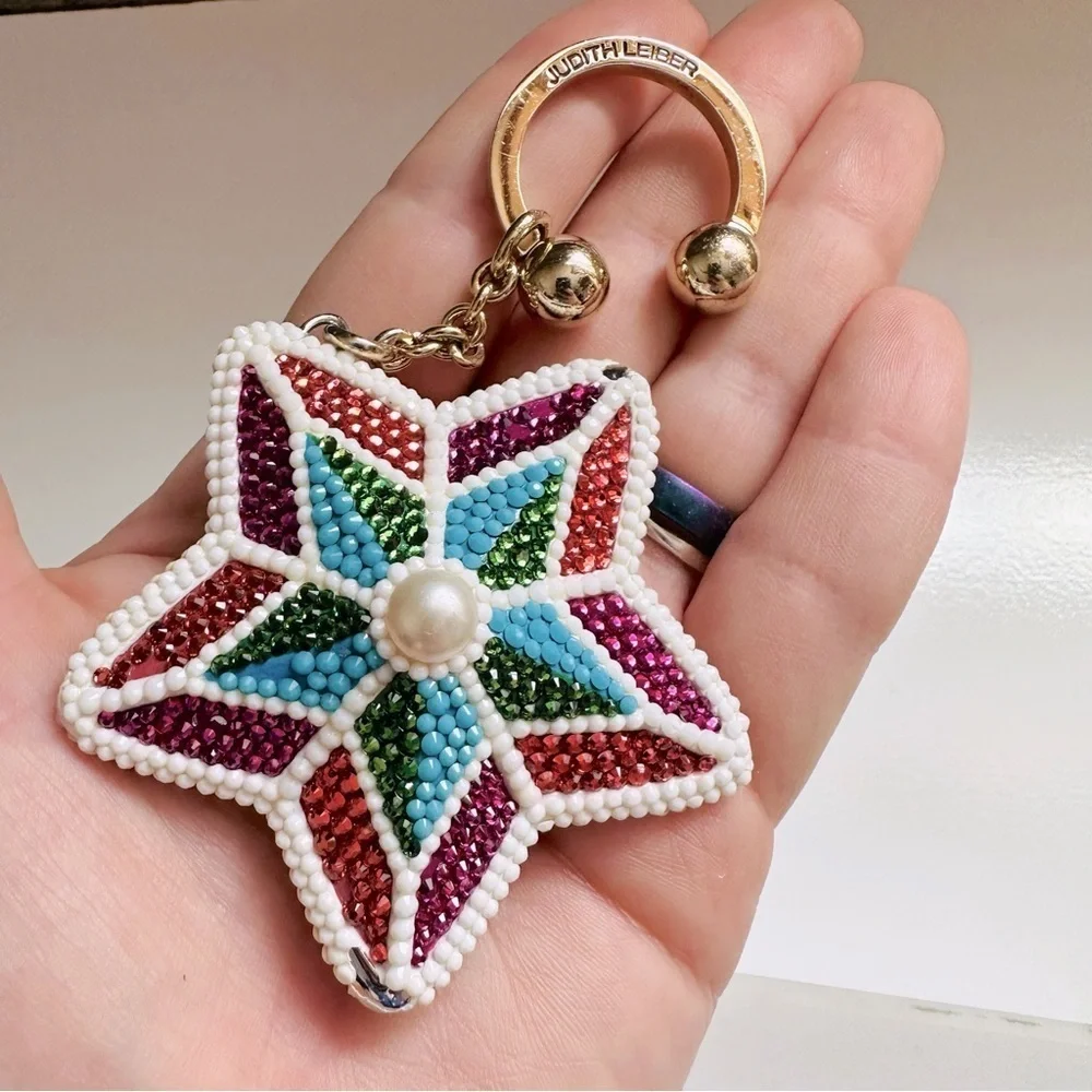 Judith Leiber Vintage Rare Jeweled Encrusted Star Key & Card Holder